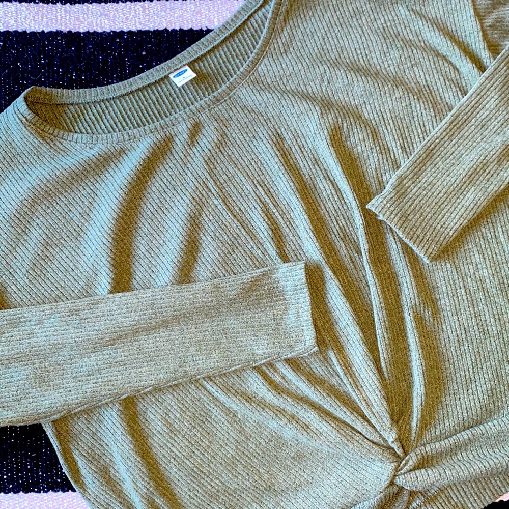 Old Navy Ribbed Dropped Shoulder Long Sleeve Top